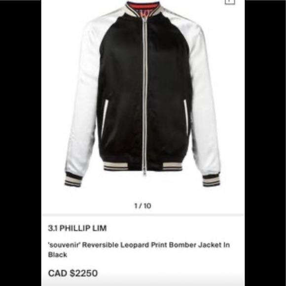 3.1 Phillip Lim Silk reversible leopard souvenir jacket. - Picture 3 of 3
